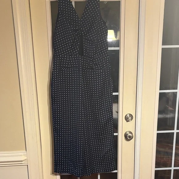Polka Dot Jumpsuit - Navy and White - Picture 7 of 10